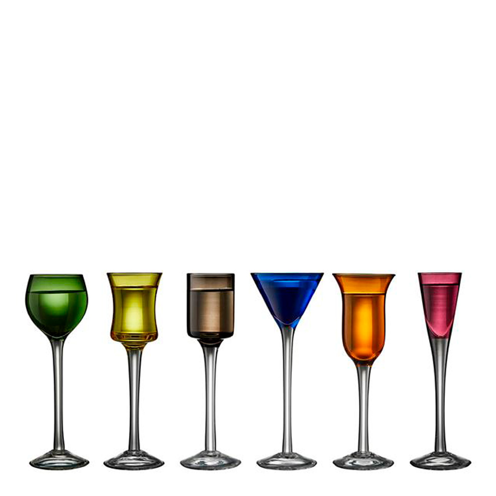 Snapsglas mix 2,5-4 cl 6-pack Flerfärgad