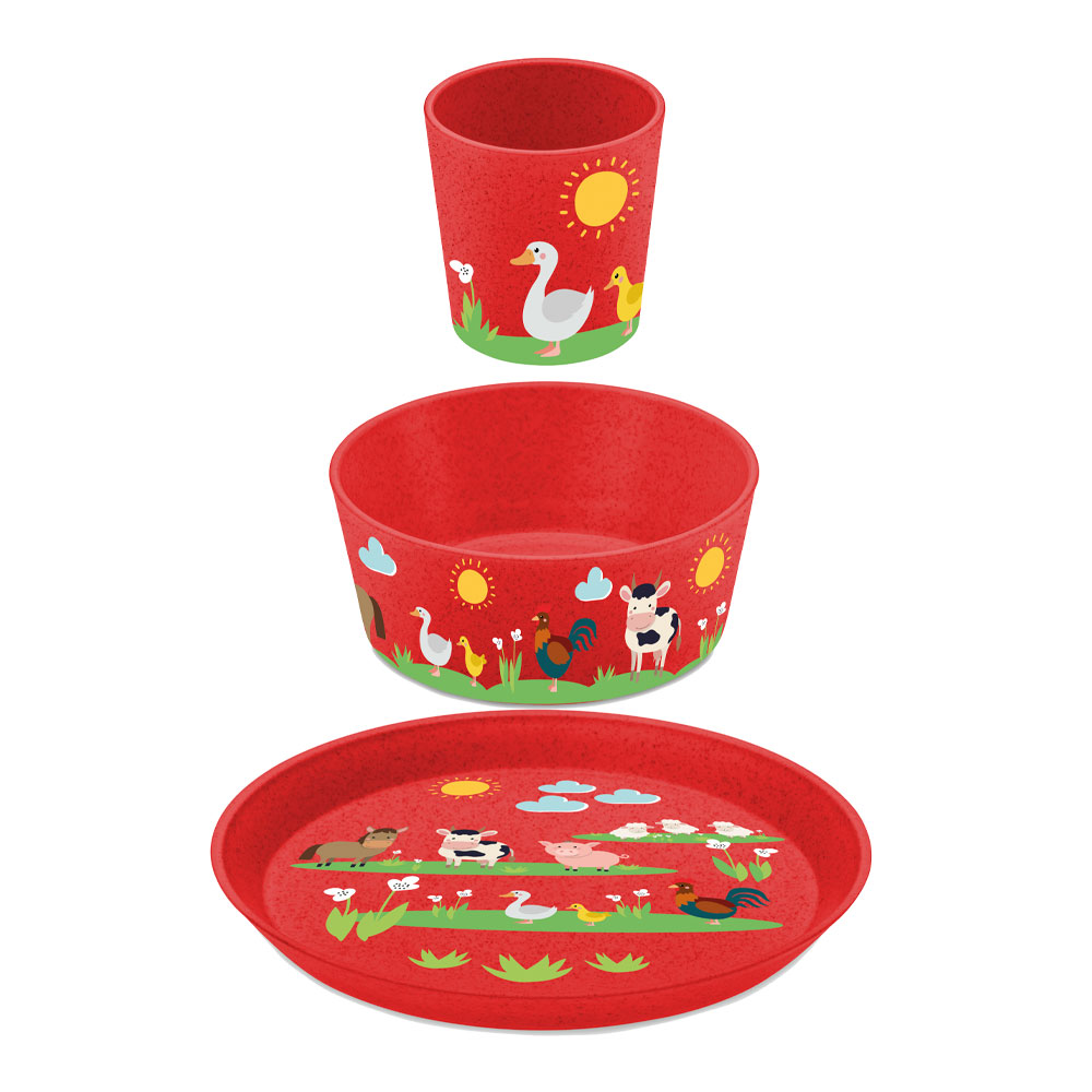 Connect Servis 3 delar Tallrik Skål Mugg Bondgård