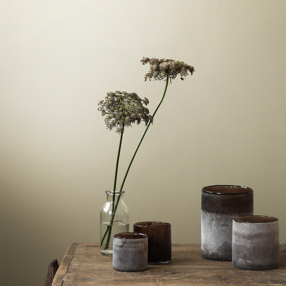 Frost Ljuslykta 9x9 cm Brown