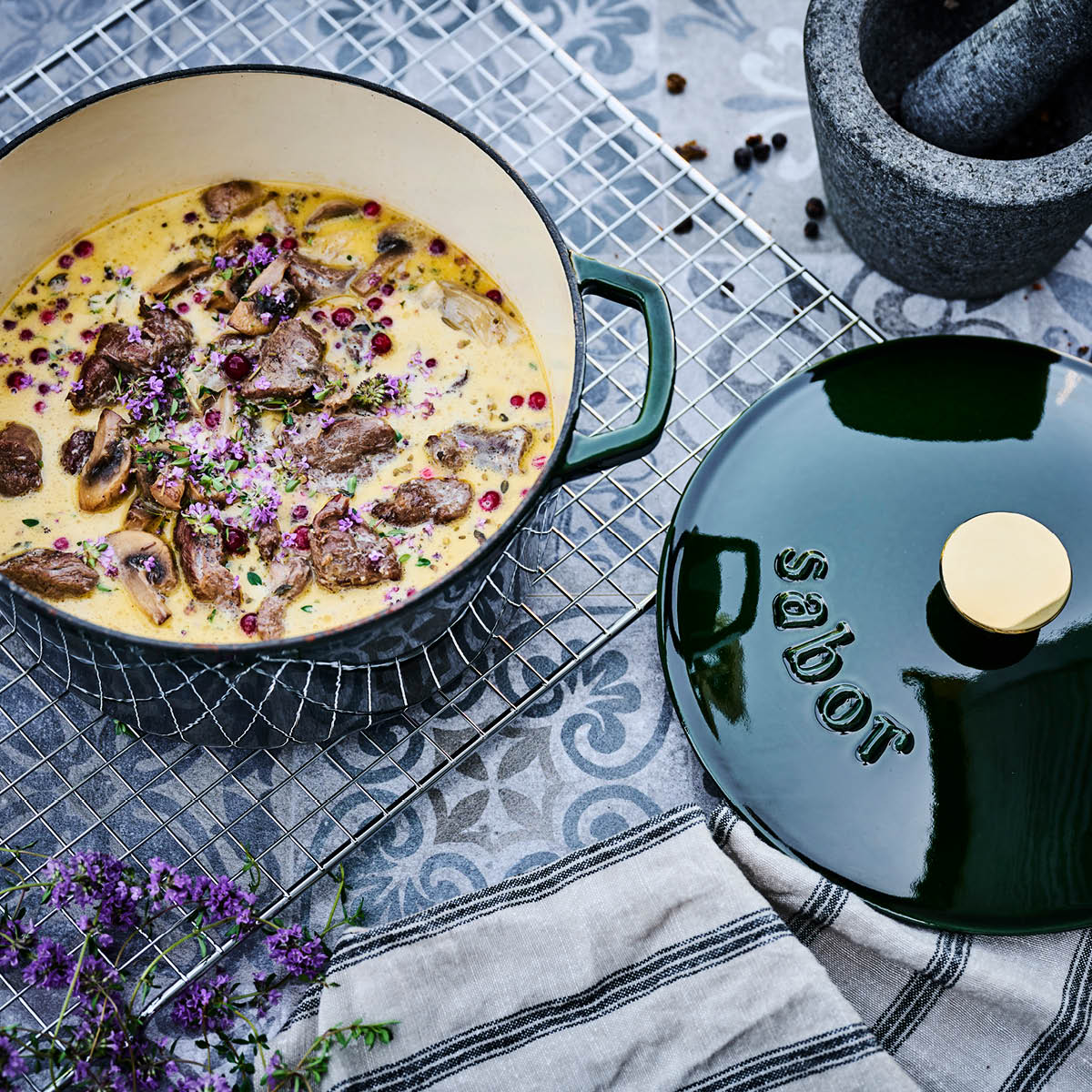 Sabor Gjutjärnsgryta 4,4 L Grön