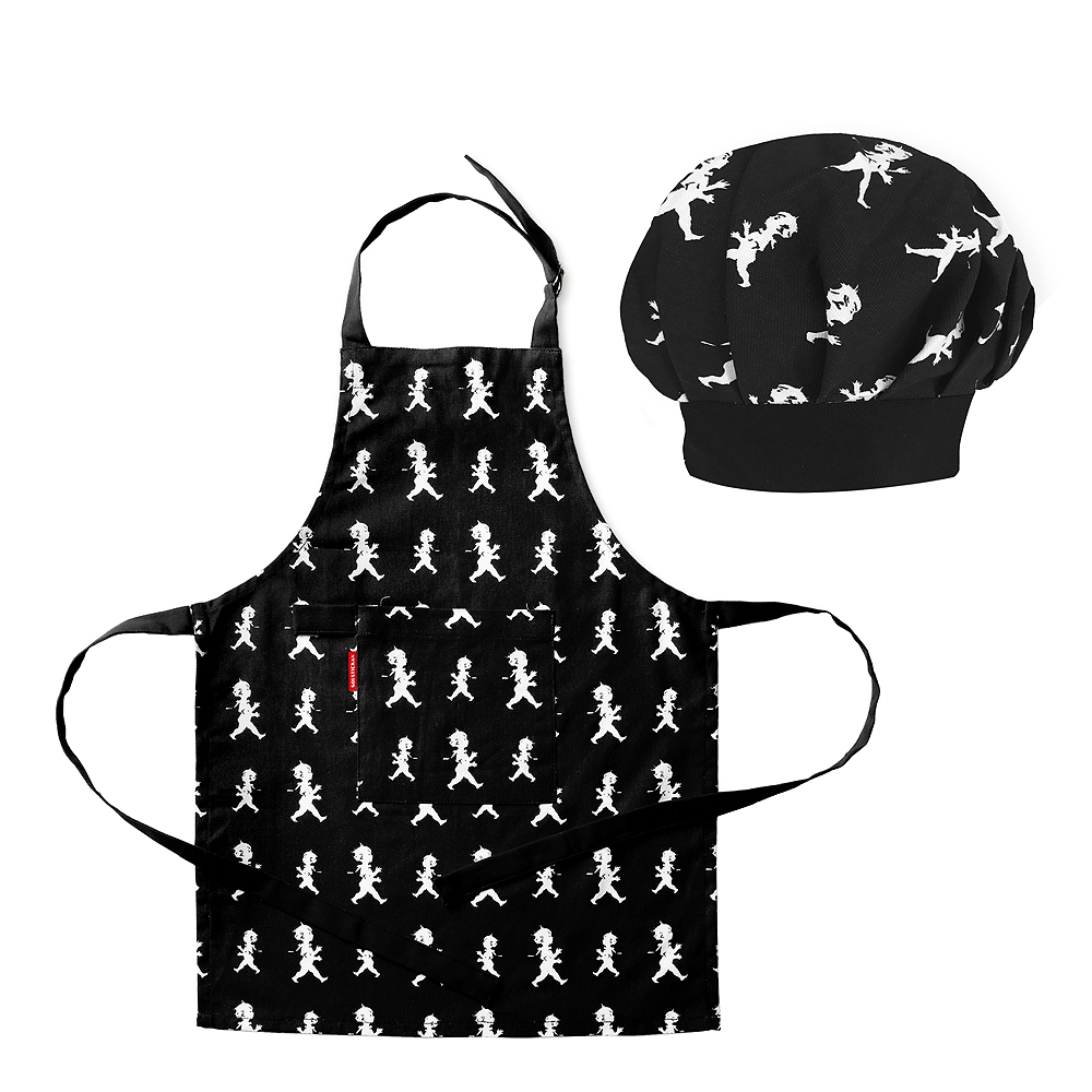 Förkläde + Kockmössa barn Svart