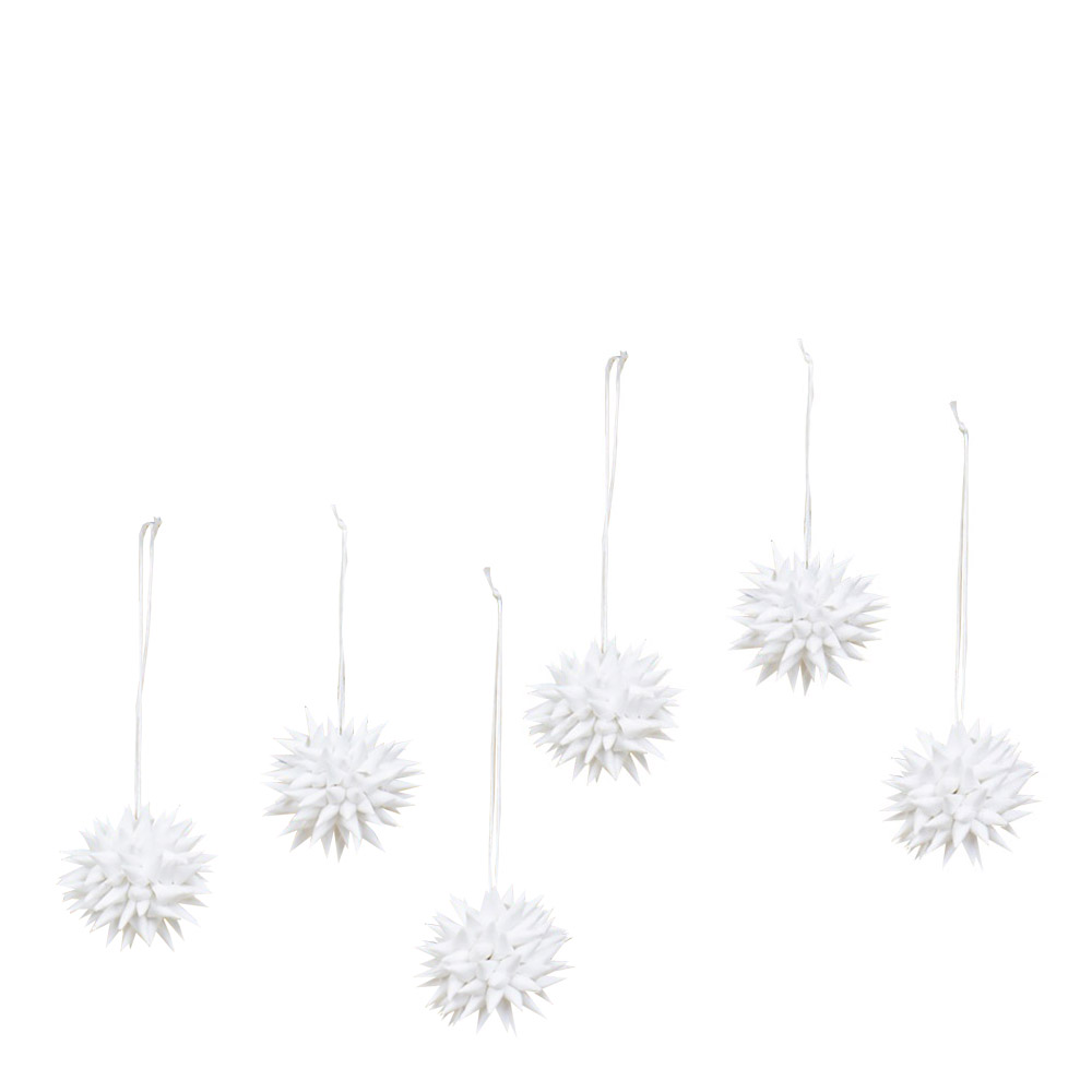 Kotte Julhänge Stjärna 4 cm 6-pack Vit