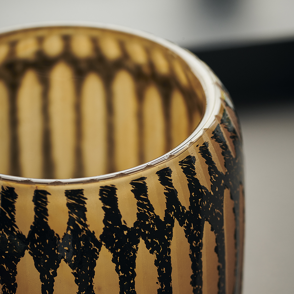 Pimpri Vas Glas 12 cm Svart/Brun