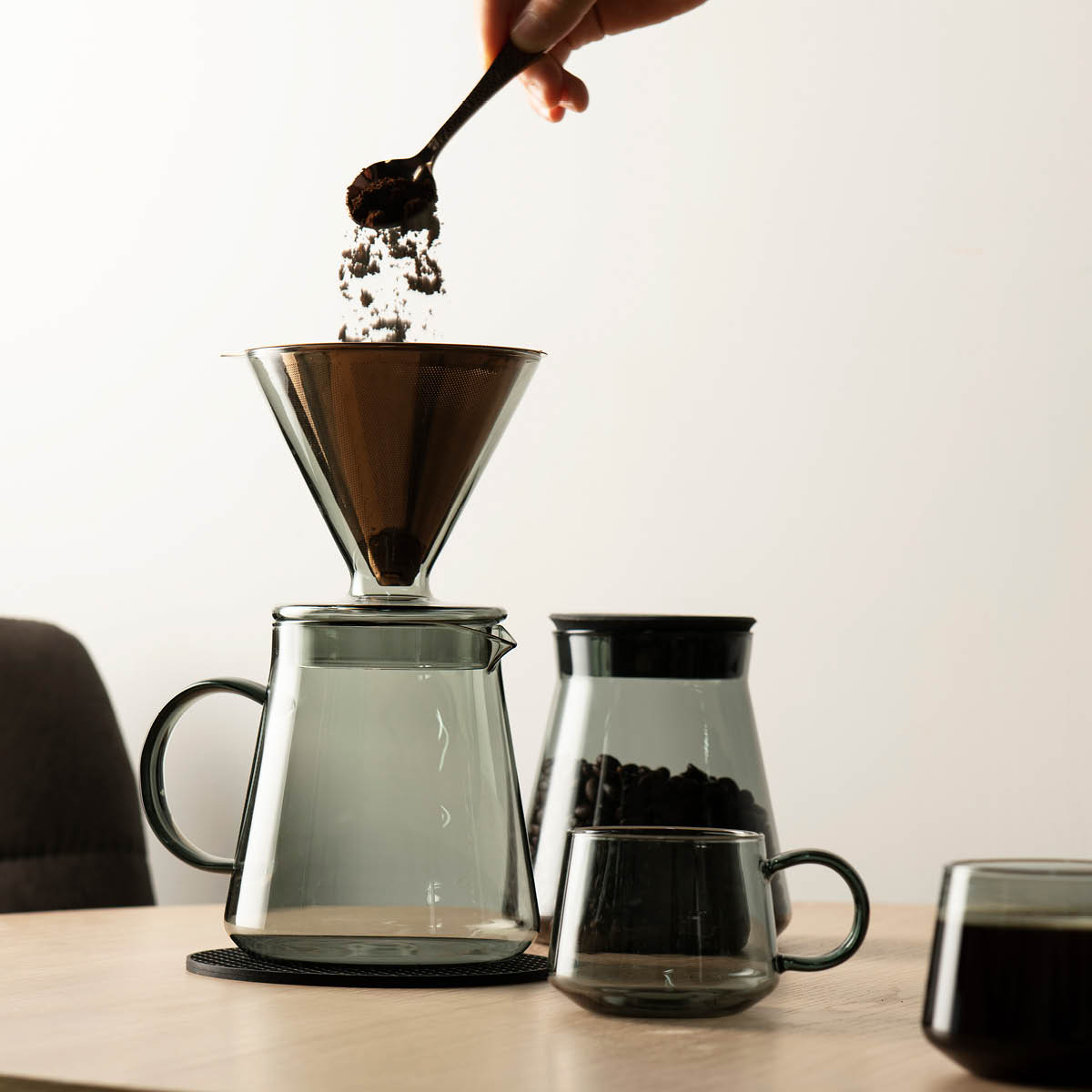 Lundi Kaffebryggare med glaskolv Smoke