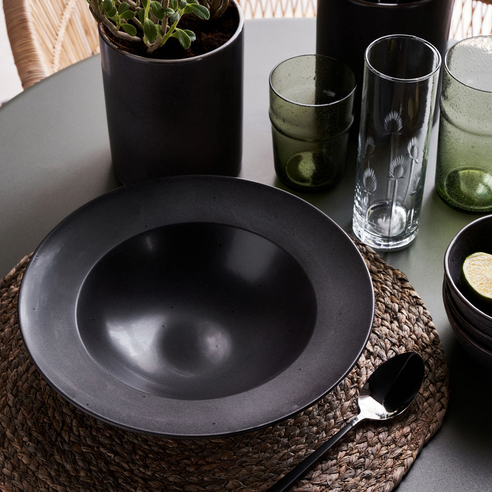 Rustic Skål/Pastatallrik 26 cm Mörkgrå