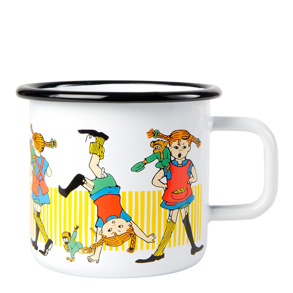 Pippi Långstrump Emaljmugg 37 cl Vit