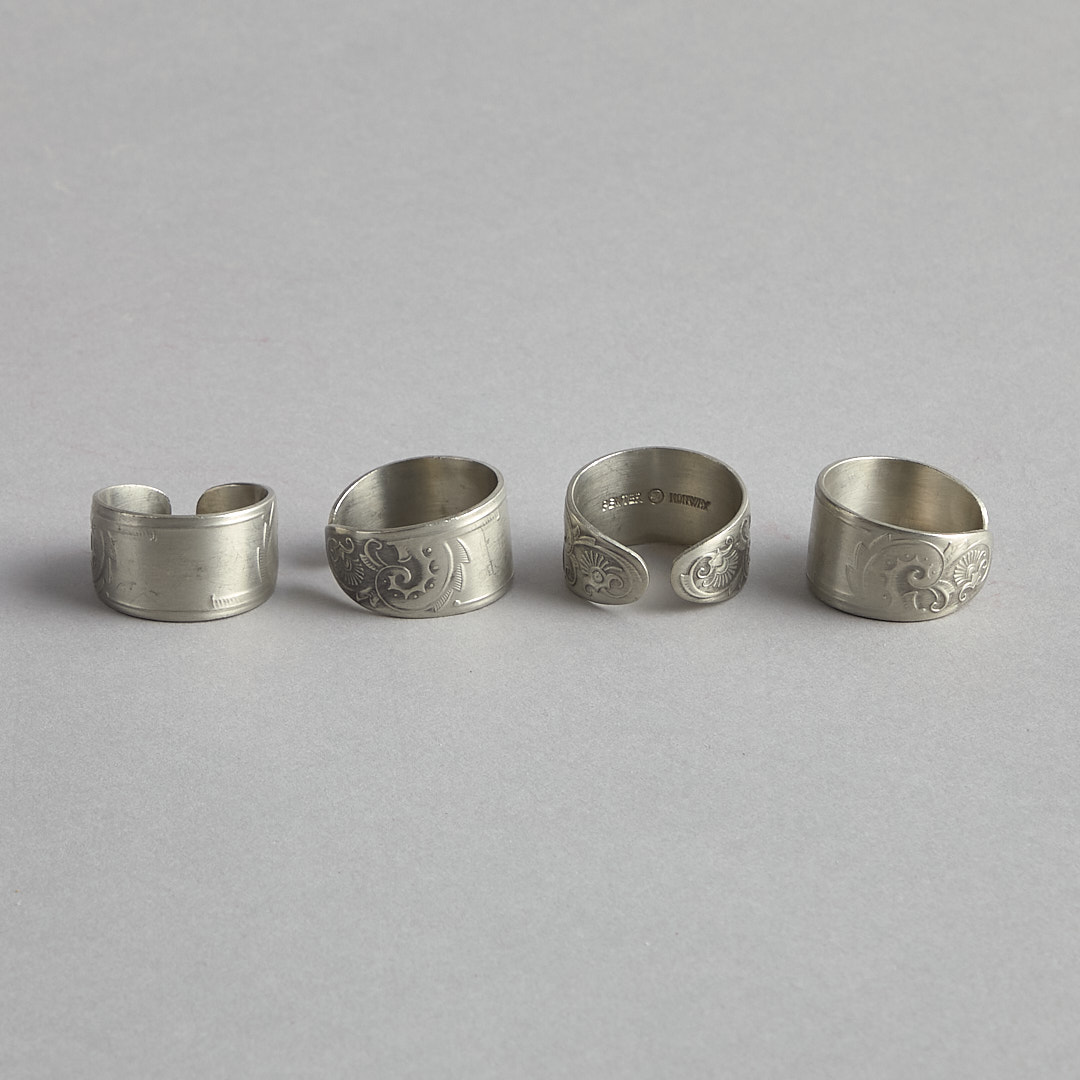 Servettringar i tenn 6 st