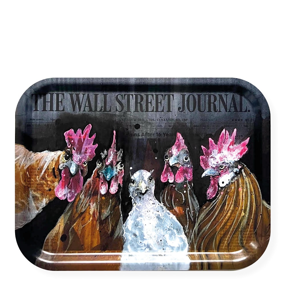 Frukostbricka Roosters of Wall Street 20x27 cm Svart