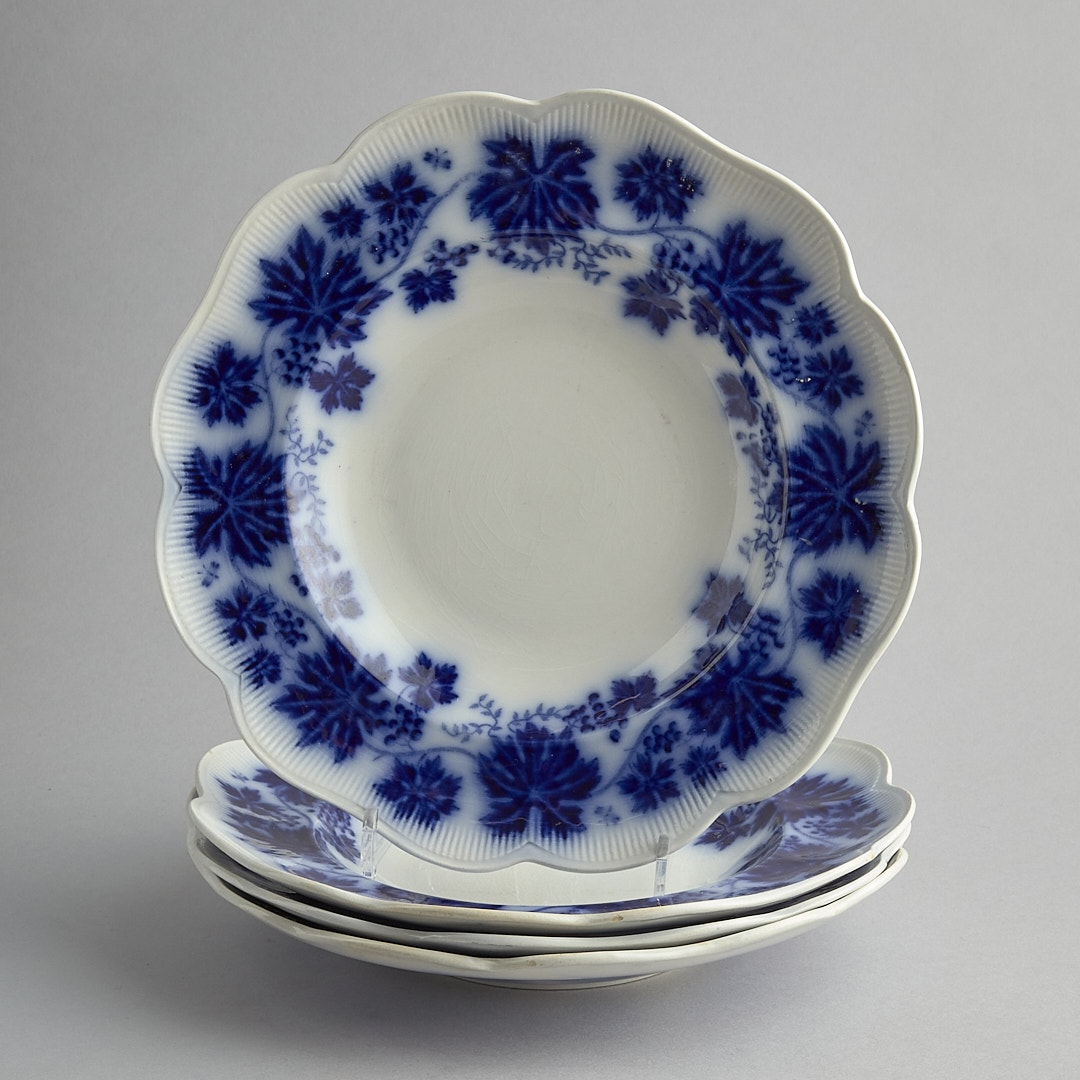 Blå Vinranka Djupa Tallrikar 5 st