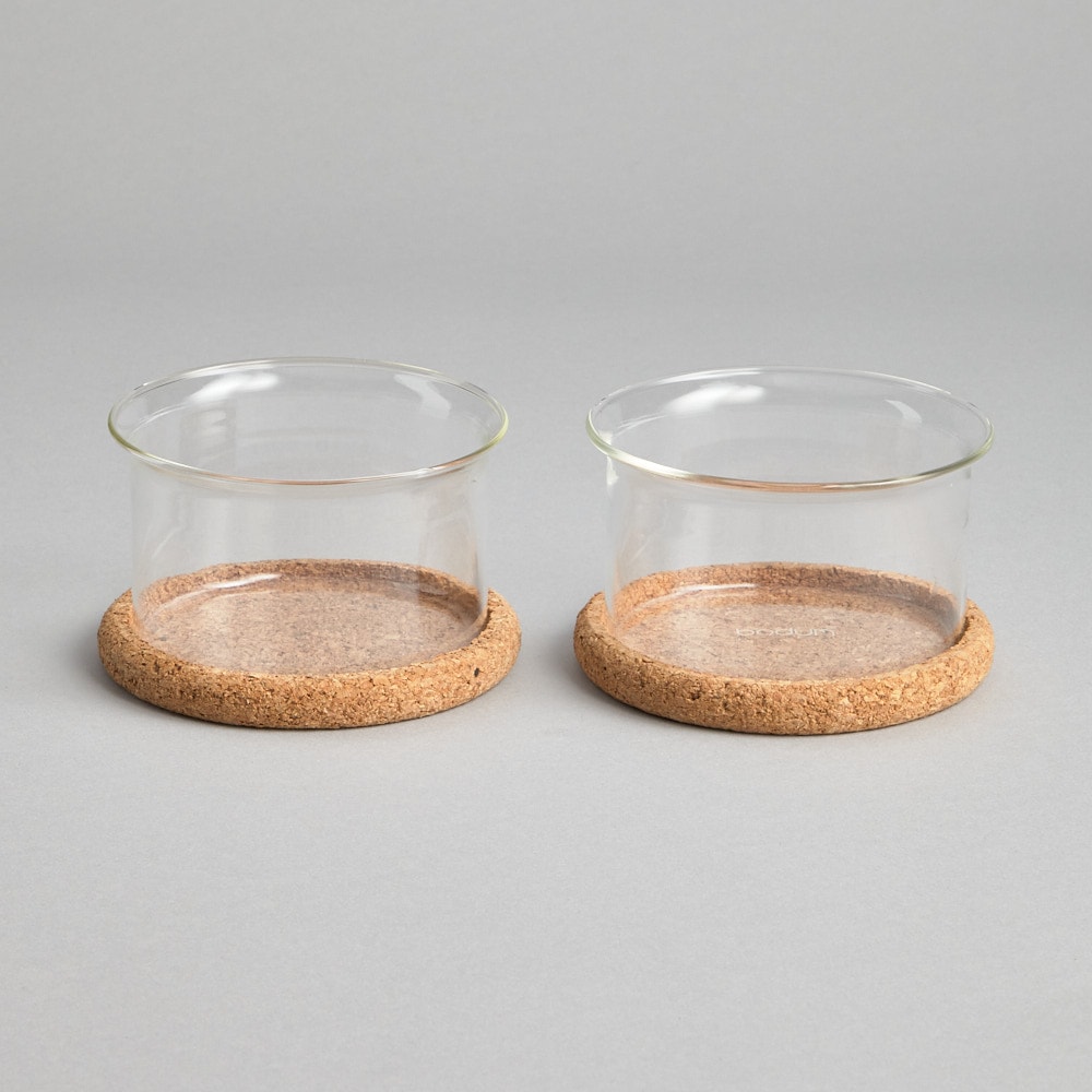 Glasskålar med Korkunderlägg 2 st