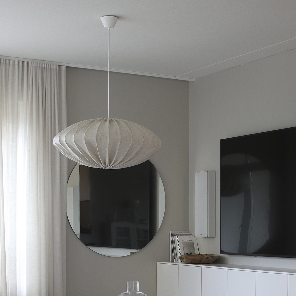 Ellipse Taklampa Linne 80 cm Natur