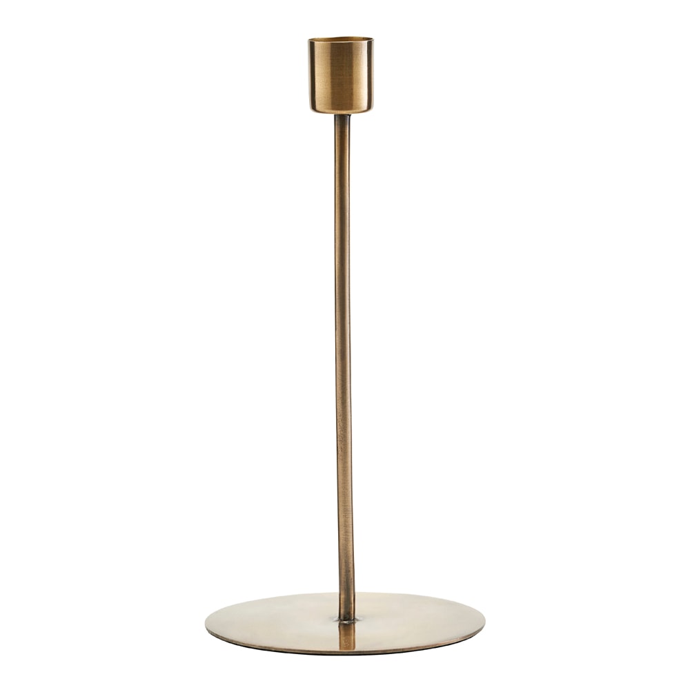 Anit Ljusstake 20 cm Antik mässing