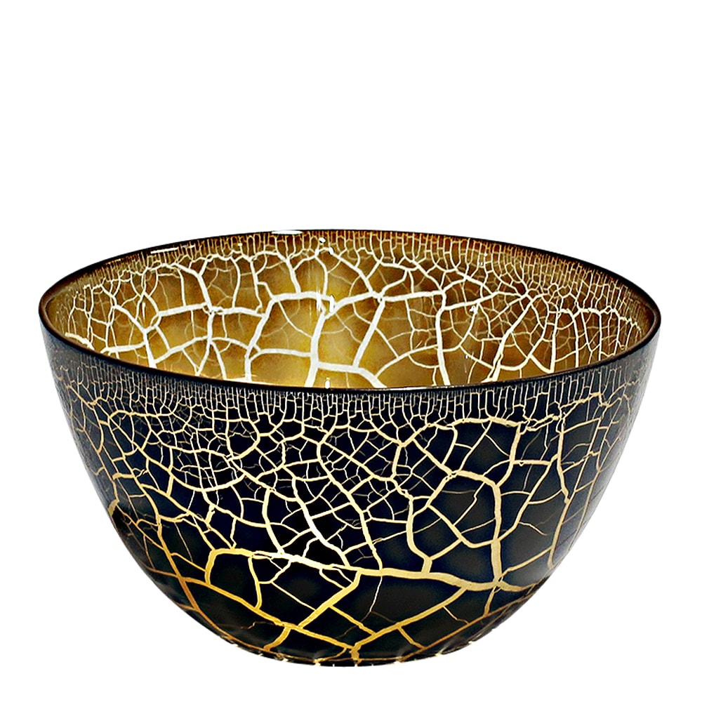 Croco Skål 17 cm Svart/Guld