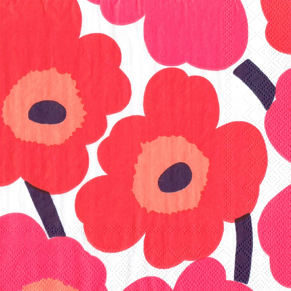 Servett Unikko 33x33 cm Röd