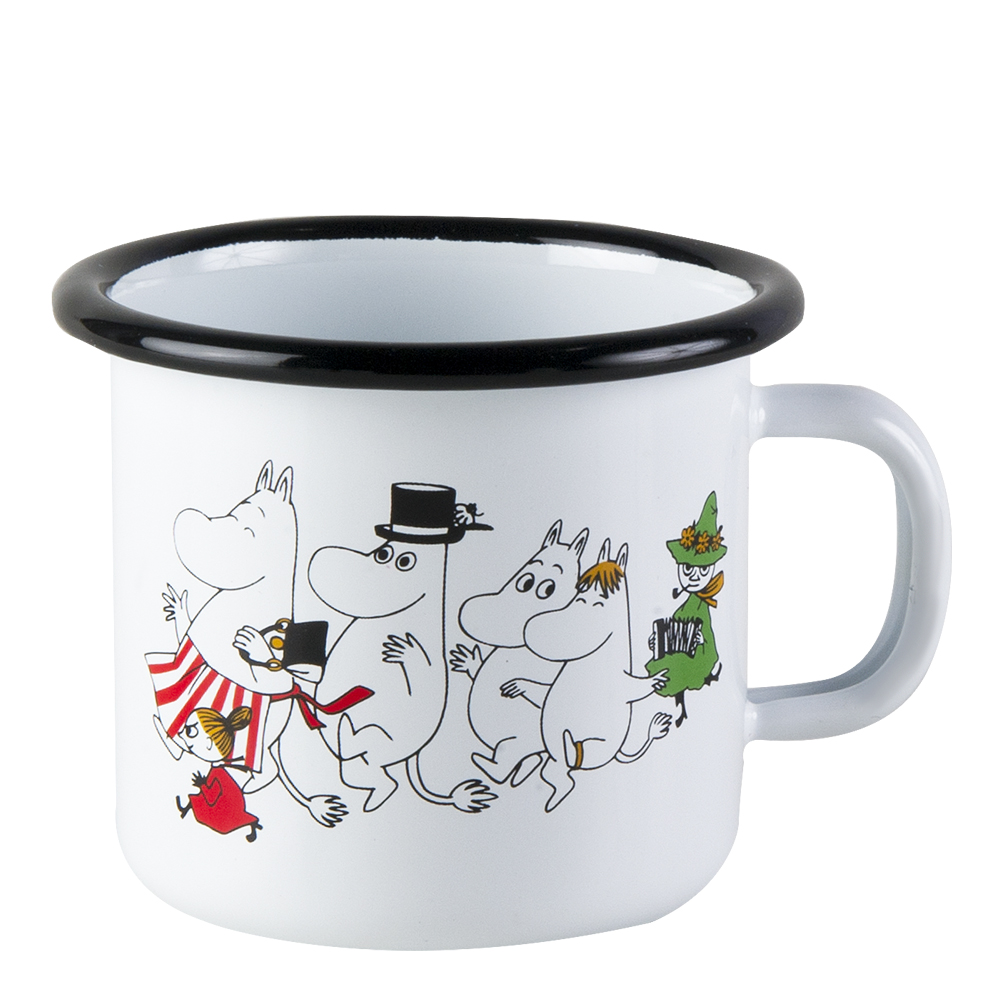 Mumin Emaljmugg Mumindalen 25 cl Vit