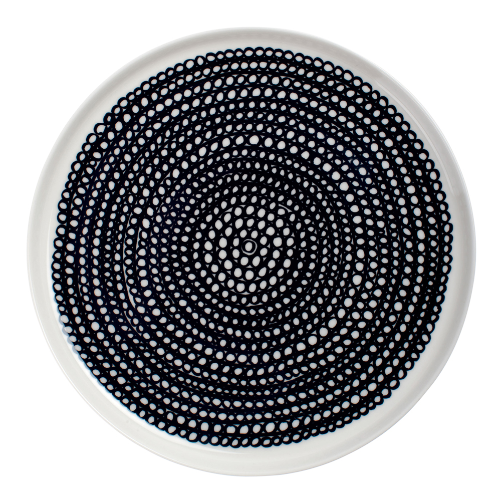 Oiva / Siirtolapuutarha Tallrik flat 20 cm Svart