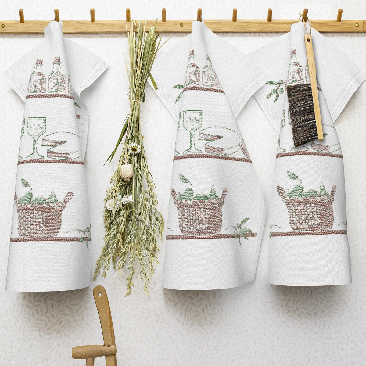 Kökshandduk Olivfest 35x50 cm Grå