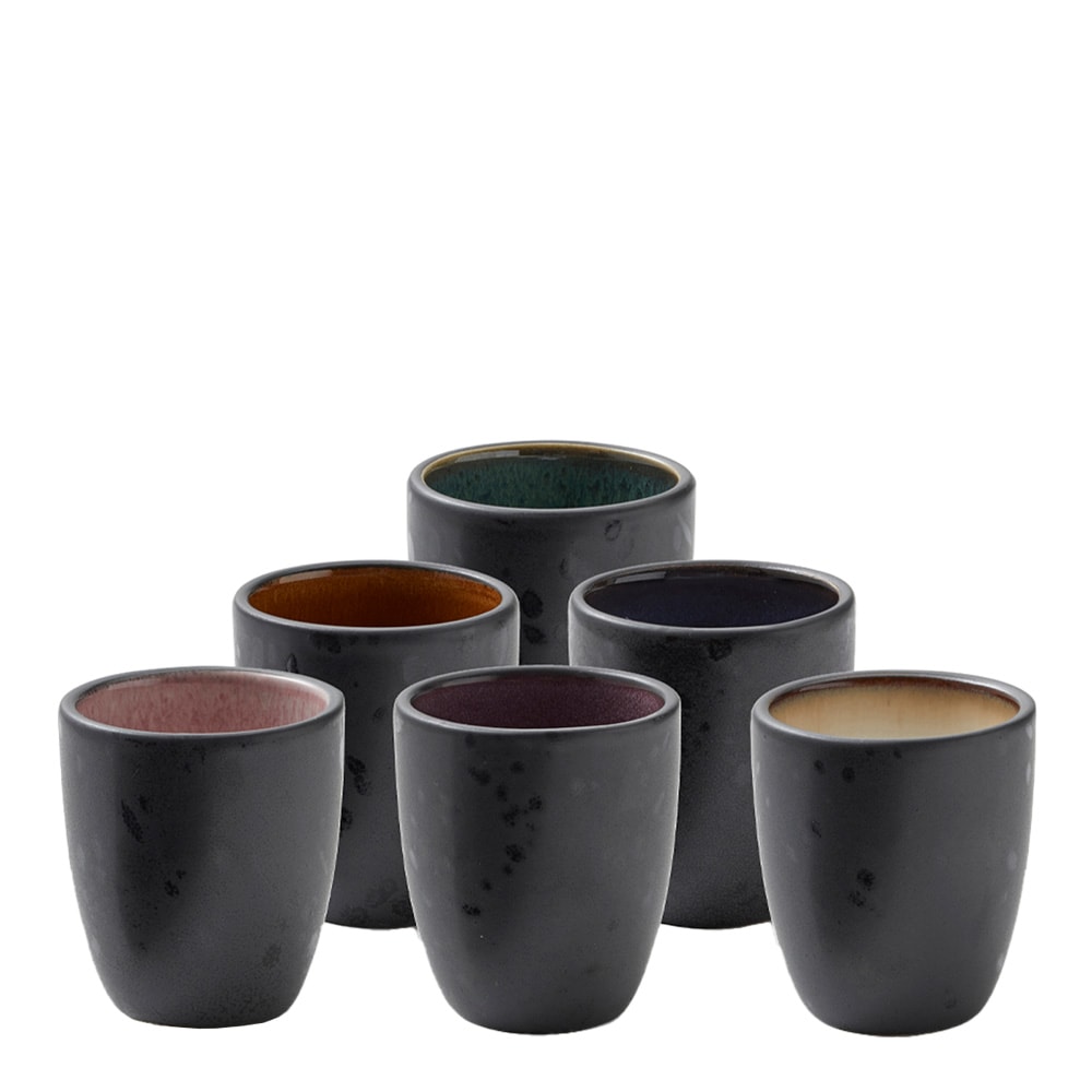 Espressokopp 9 cl 6-pack Svart/Flerfärgad