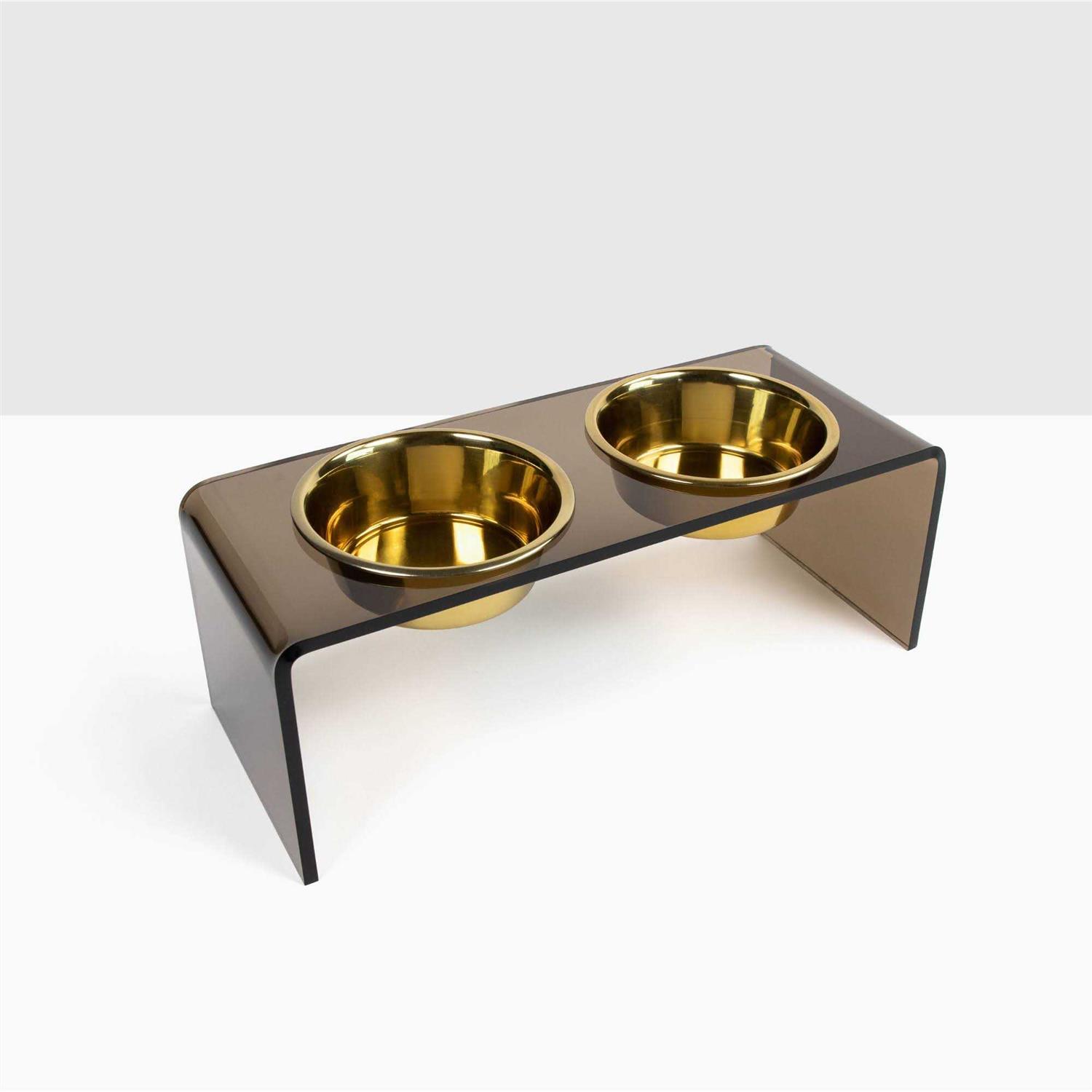 Acrylic Double Bowl Elevated Pet Feeder Hiddin Ruruana