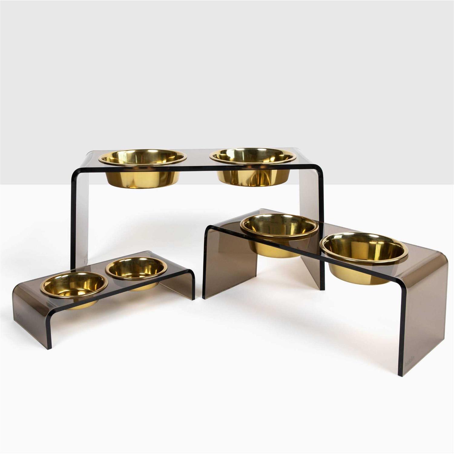 Acrylic Double Bowl Elevated Pet Feeder Hiddin Ruruana