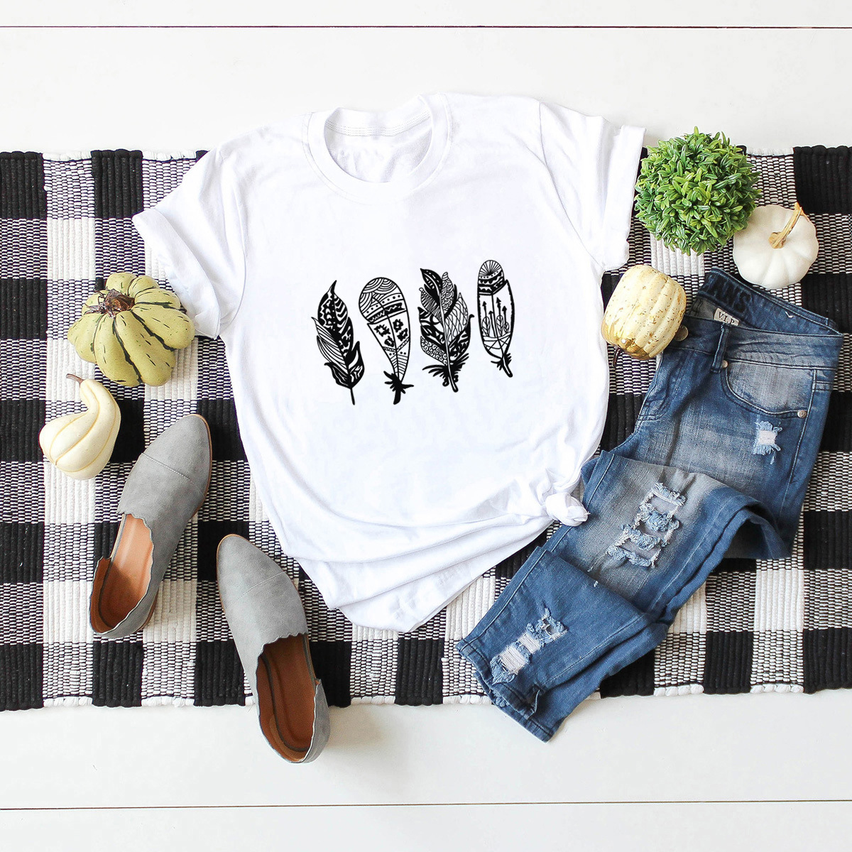 Women's Short Sleeve Printing Casual Fashion Printing