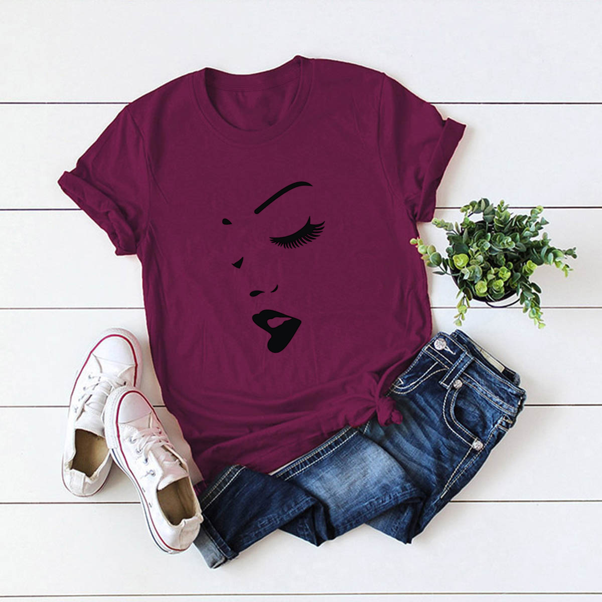 Women's Short Sleeve Printing Casual Fashion Printing
