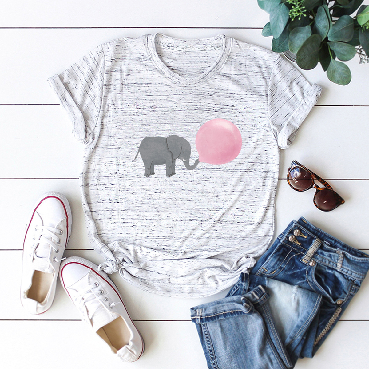 Women's Short Sleeve Printing Casual Fashion Printing