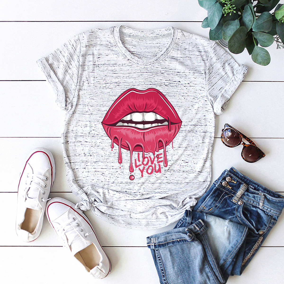 Women's Short Sleeve Printing Casual Fashion Printing