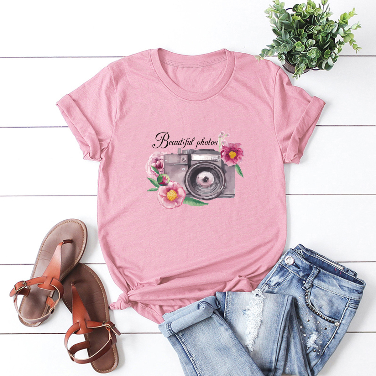Women's Short Sleeve Printing Casual Fashion Printing