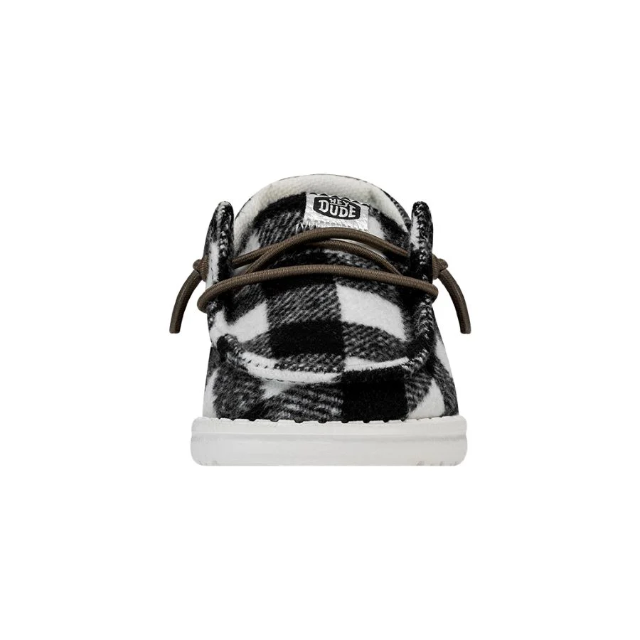 Wendy Toddler Buffalo Plaid - White and Black Plaid