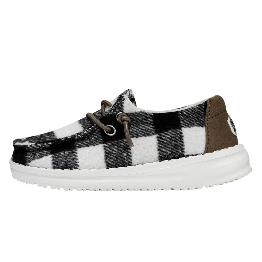 Wendy Toddler Buffalo Plaid - White and Black Plaid