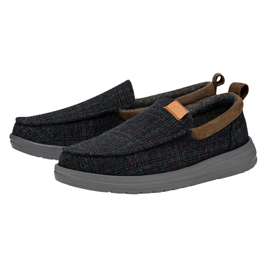 Wally Grip Moc Wool - Navy Plaid