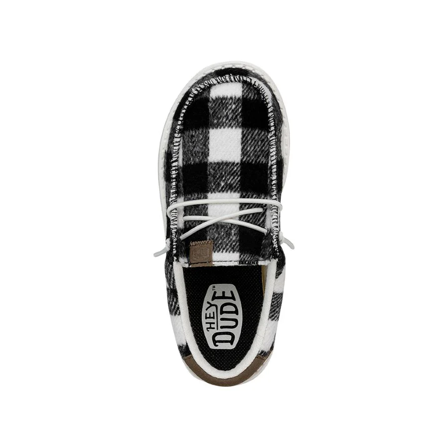 Wally Youth Buffalo Plaid - White and Black Plaid