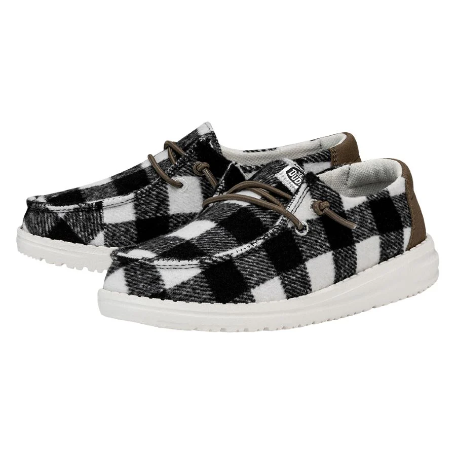 Wendy Youth Buffalo Plaid - White and Black Plaid