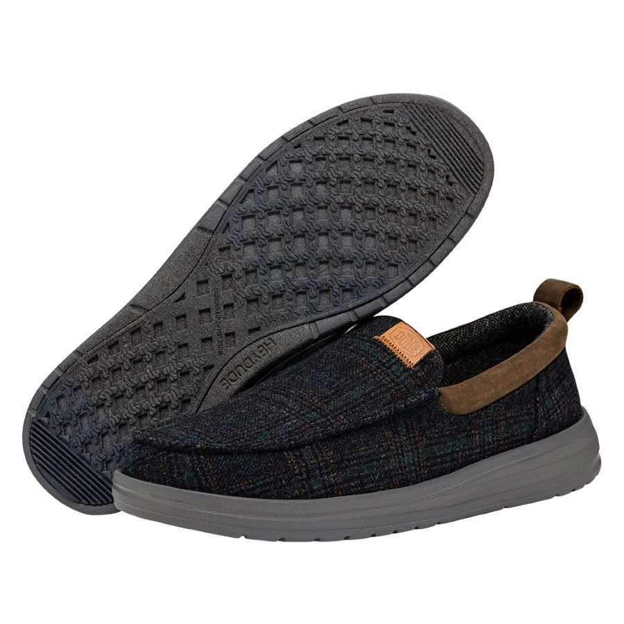 Wally Grip Moc Wool - Navy Plaid