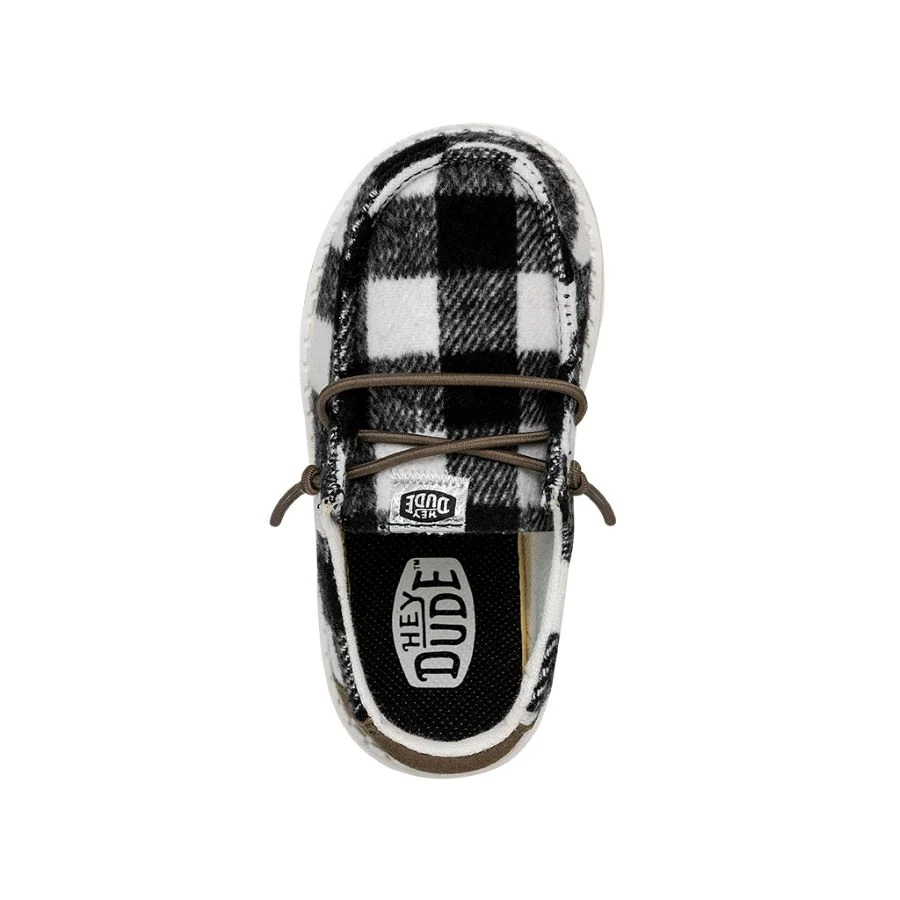Wendy Toddler Buffalo Plaid - White and Black Plaid