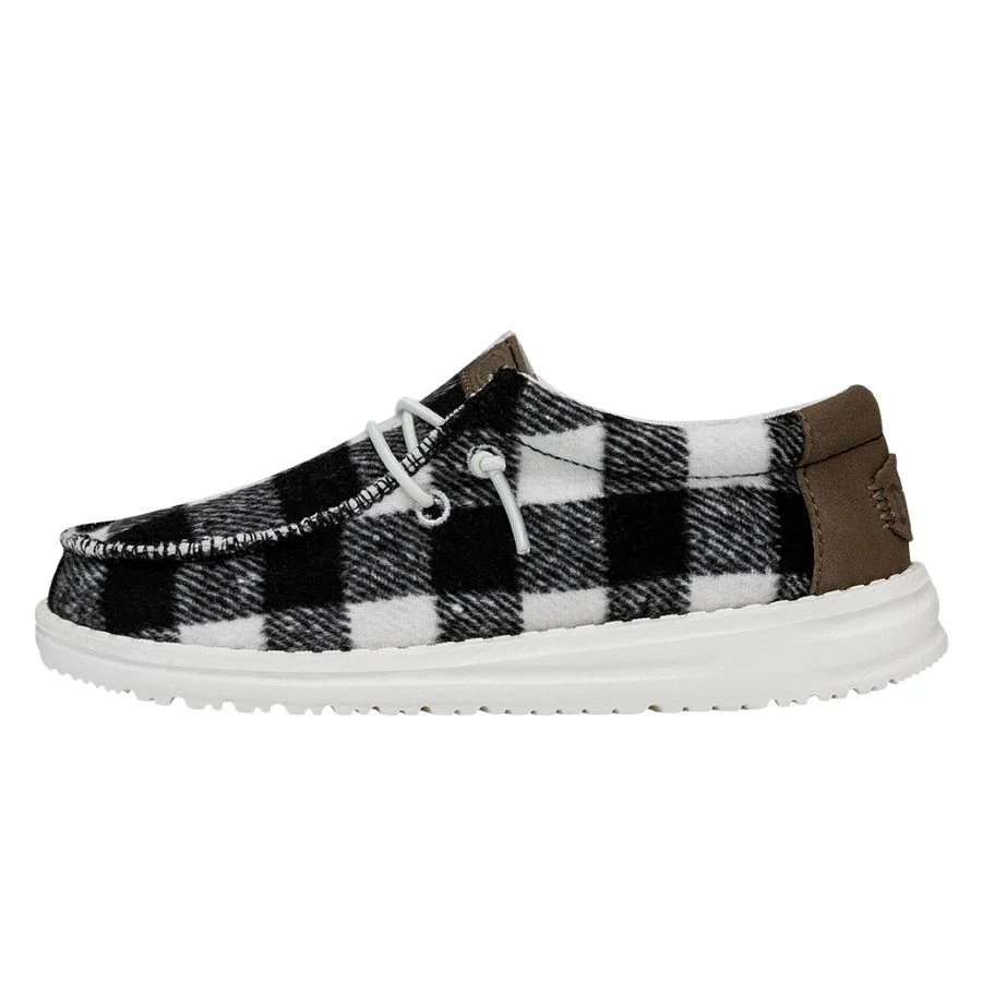 Wally Youth Buffalo Plaid - White and Black Plaid