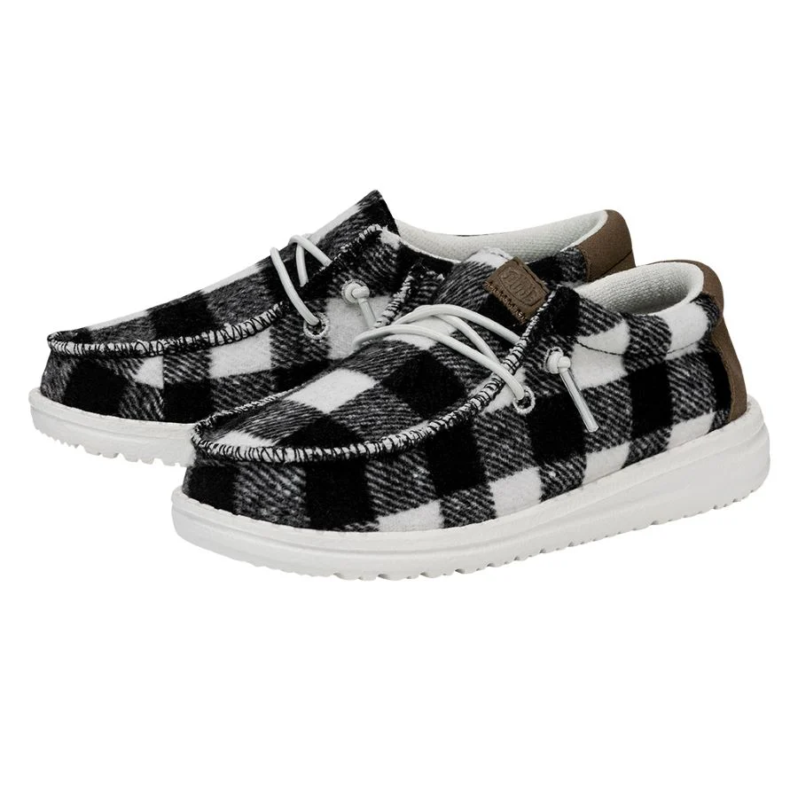 Wally Youth Buffalo Plaid - White and Black Plaid