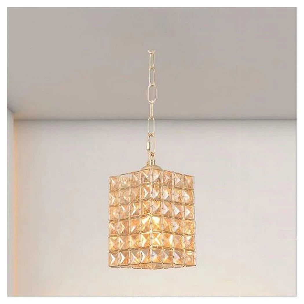 Cristales de araña suspendida rectangular Ataque de luz ligera E27 Gold 32316