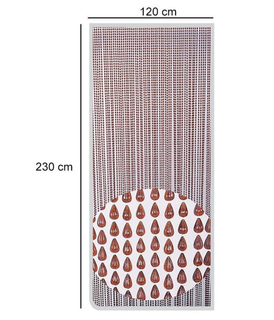 Tienda de mosswing con cables Beads Brown PVC 100x220 cm Decoración TPL10 017330