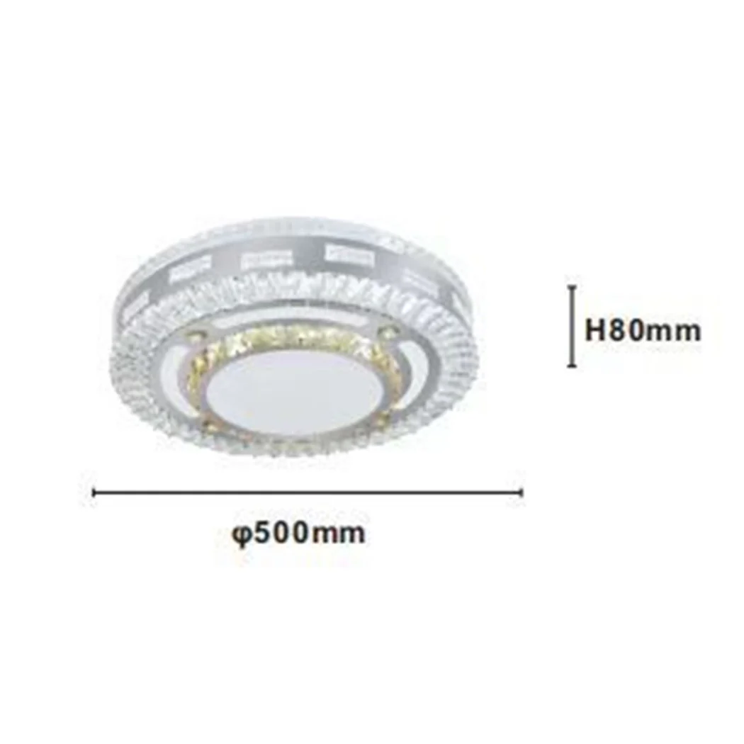 PLAFONIERA SOFFITTO 65W Ø50CM LED DESIGN TONDO STRATI CON CRISTALLALLALLALLALL LUCE FREDDA 17814