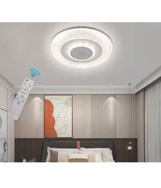 PLAFONIERA CON CENTRAL CRISTAL MODERN 40CM 50W LED LUCES 6500K 80404