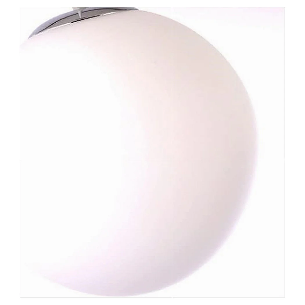 Araña colgante de plata con ataque de esfera de vidrio blanco E27 Minimal 33511