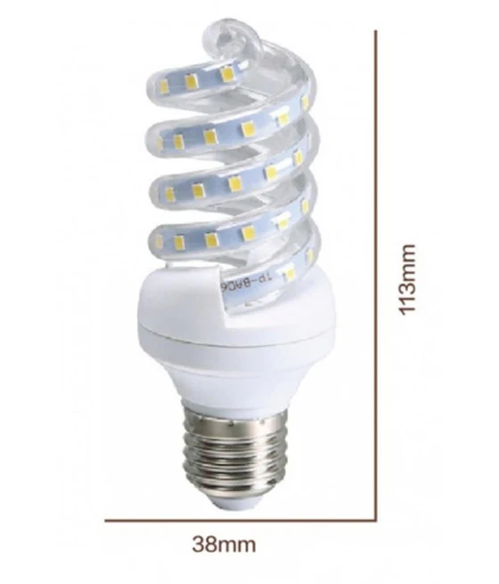 LAMPADINA LED OLIVA TRANSPARENTE E14 5WATT LUCE FREDDA 6500K ALTA QUALIDAD 00265