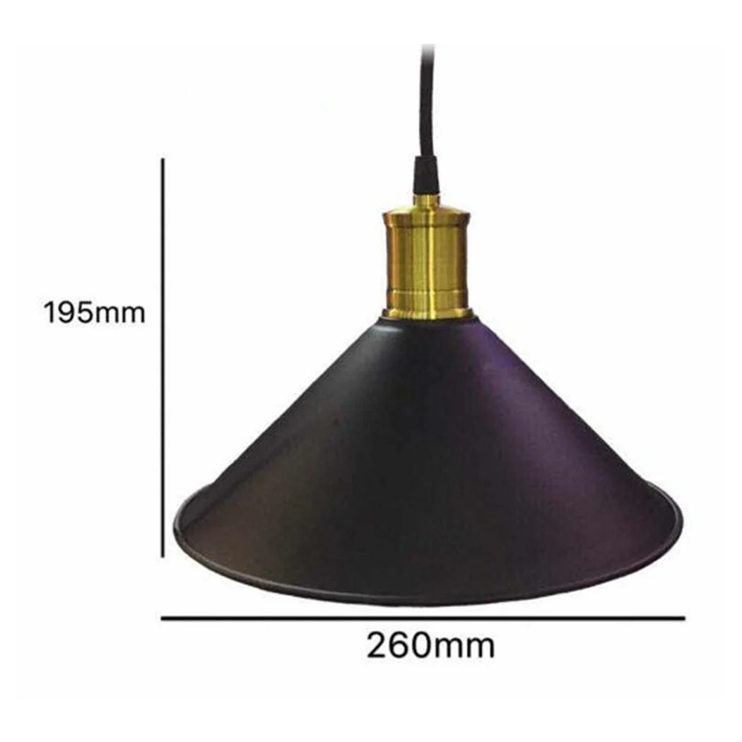 Estilo industrial Colgante Chandelier Black Pantalla Lámpara de cobre Ataque E27