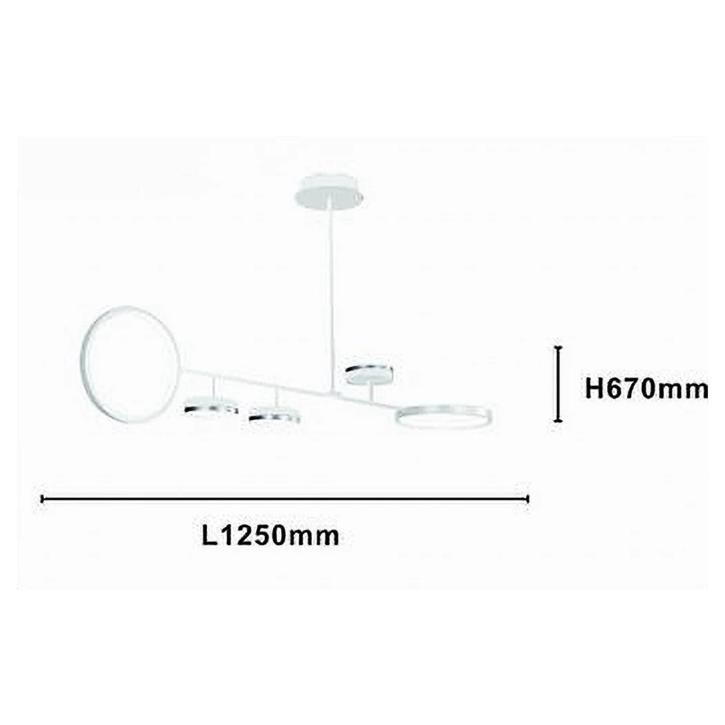 Lámpara de suspensión de 37W LED con 5 círculos Lámpara horizontal Luz blanca Luz natural 71330