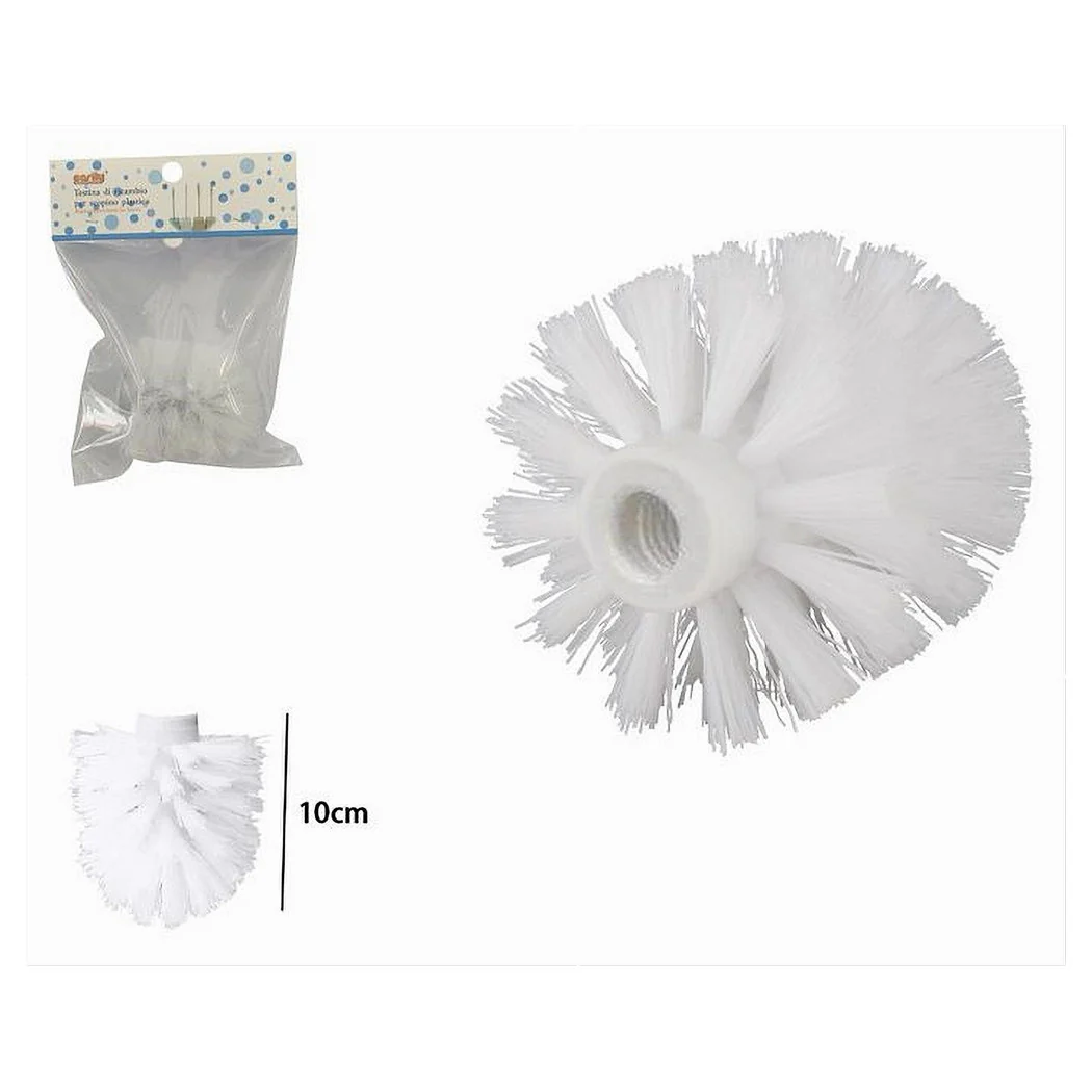 Cabeza redonda para baño WC Cepillo de repuesto Limpieza de limpieza de baño blanco 10cm 79825