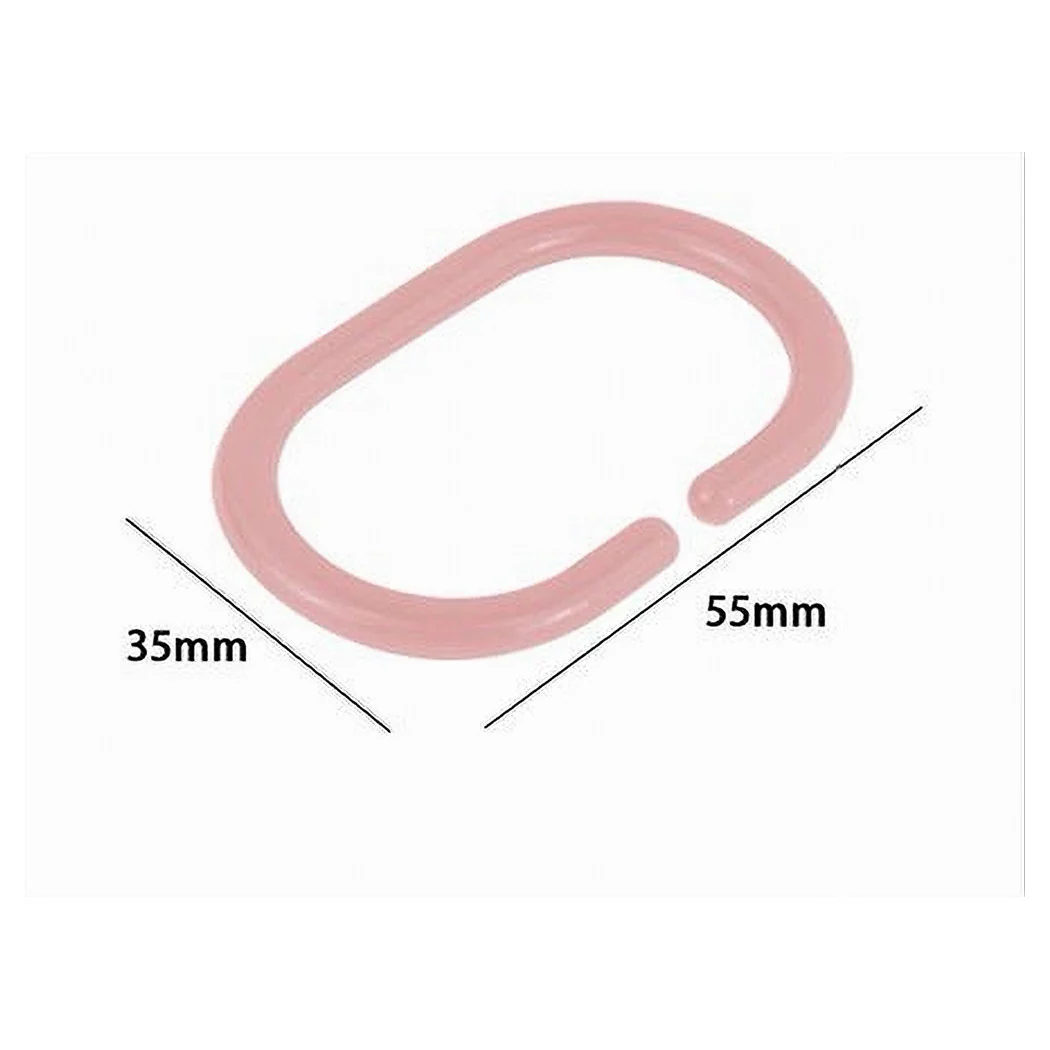 Set 12pcs anillos gancho para ducha Tienda de campaña Baño de plástico plástico PPE 87243