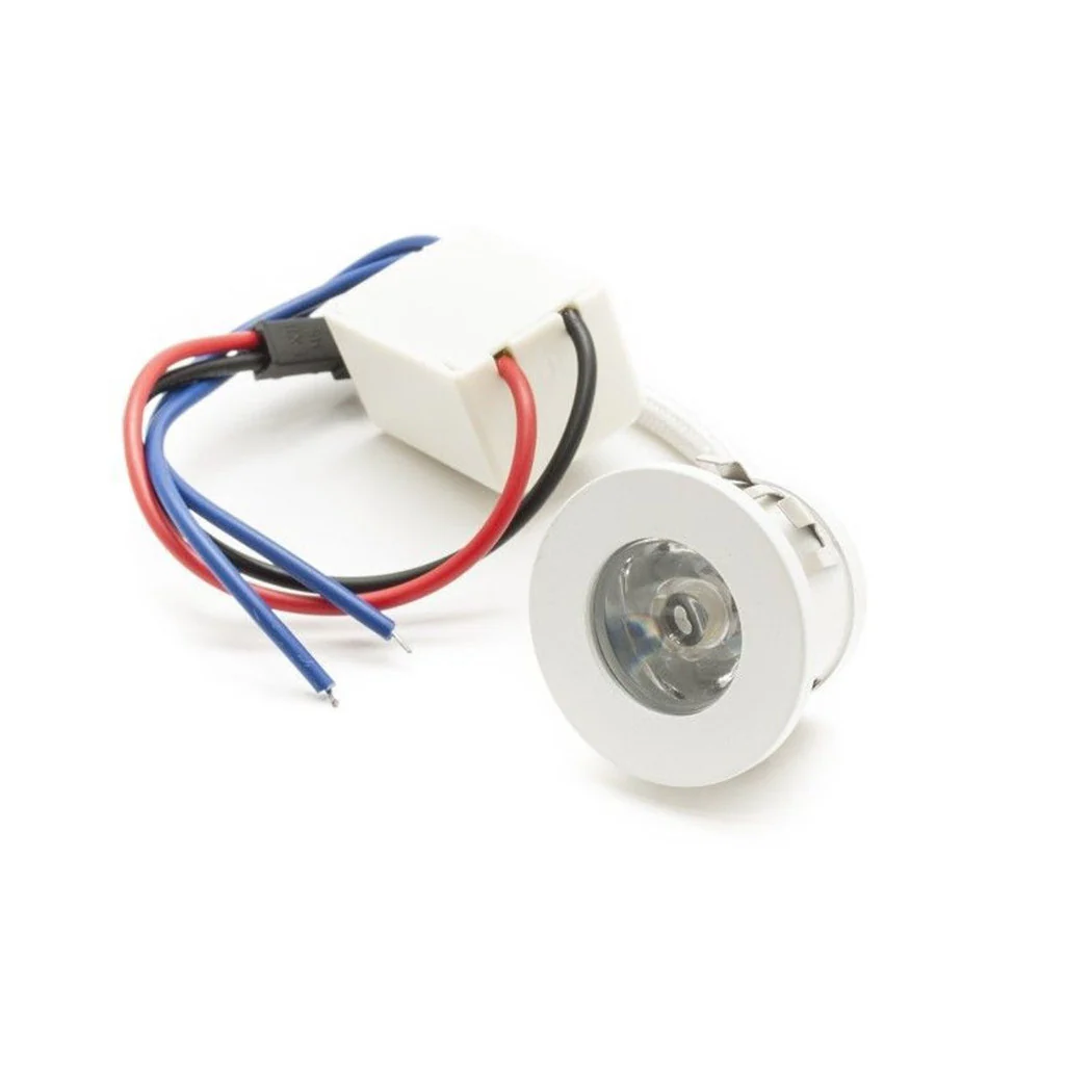 LED FARETTO INCASSO 1 WATT BIANCO PUNTO LUCE SEGNAPASSI LUCE ROSSA CON DRIVER