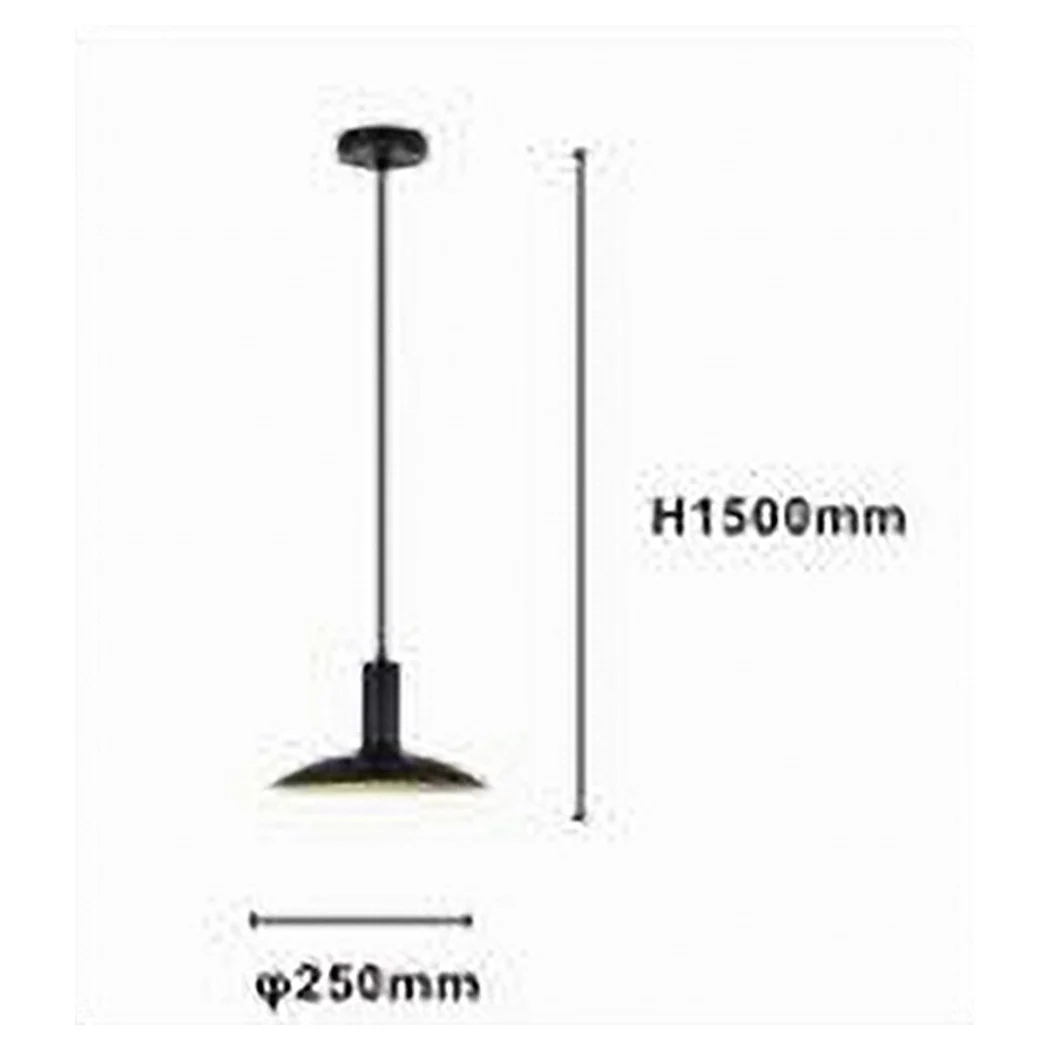 Araña de suspensión moderna con pantalla de hierro negro semi-forma E27 33795